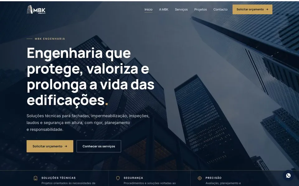 Site MBK Engenharia